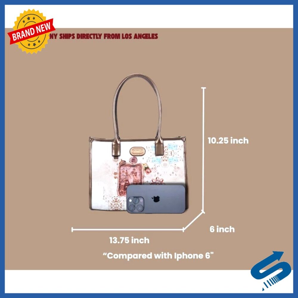 Structured Shoulder Tote Bag with Detachable Cros… - image 2